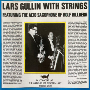 Lars Gullin: Lars Gullin With Strings (Featuring The Alto Saxophone Of Rolf Billberg)