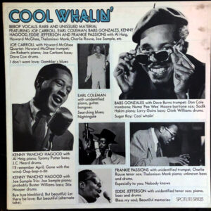 Various: Cool Whalin' - Be Bop Vocals, Rare And Unissued Material