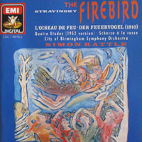 Stravinsky*, City Of Birmingham Symphony Orchestra, Simon Rattle*: The Firebird · L'Oiseau De Feu · Der Feuervogel (1910) / Quatre Etudes (1952 Version) · Scherzo À La Russe